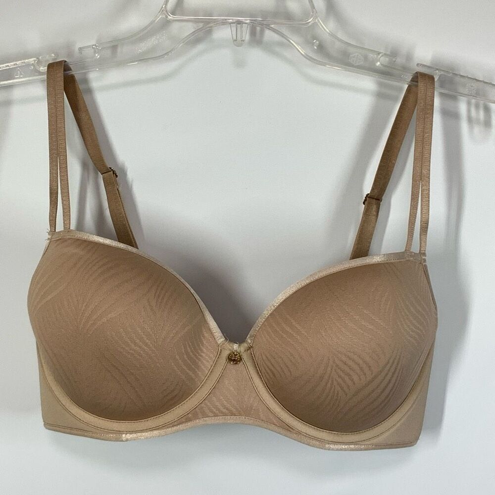 Natori Pure Luxe Custom Coverage Contour Underwire Bra tan Size 32DD